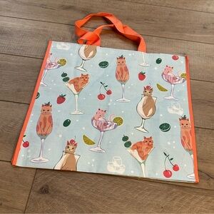 Homegoods TJMaxx Marshalls Viral Cat Cocktail Print Shopper Tote Bag NWOT